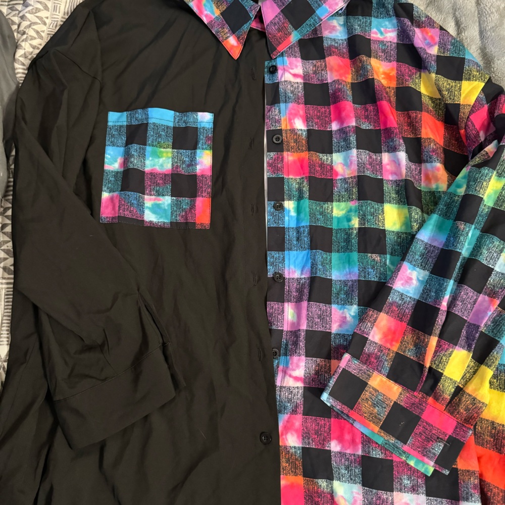 SHEIN Thigh Length Button Down Shirt